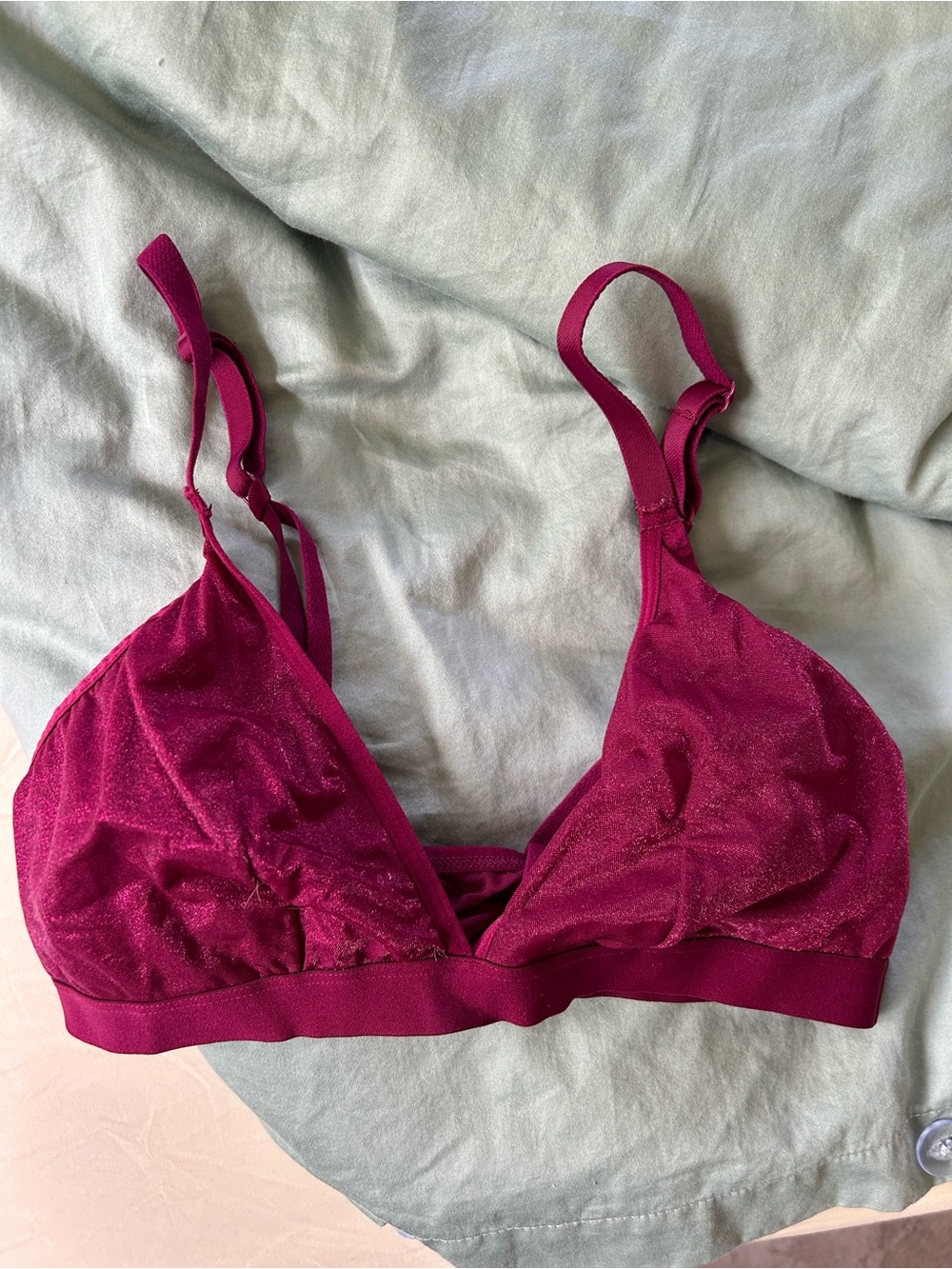 Auden Wireless Bralette in Deep Fuchsia with Subtle Shimmer